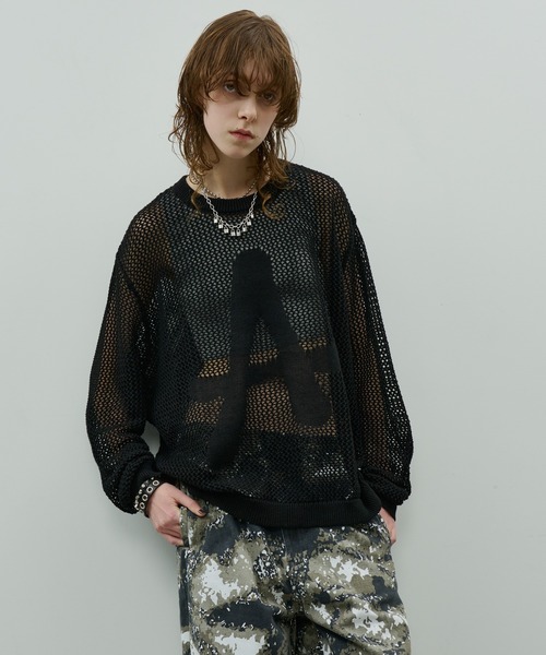 AIVER(アイバー)の「AIVER 綿麻Aメッシュニット(ニット/セーター・メンズ・アッシュグレー/ブラック/ダークグレー・SMALL/MEDIUM/LARGE)」の5枚目の写真