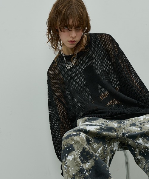 AIVER(アイバー)の「AIVER 綿麻Aメッシュニット(ニット/セーター・メンズ・アッシュグレー/ブラック/ダークグレー・SMALL/MEDIUM/LARGE)」の11枚目の写真