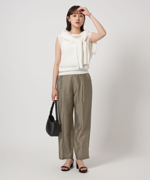 【BCBG MAXAZRIA】上品な透け感が魅力のエアリーシアーパンツ セール】エアリー シアー パンツ（スラックス）｜green label