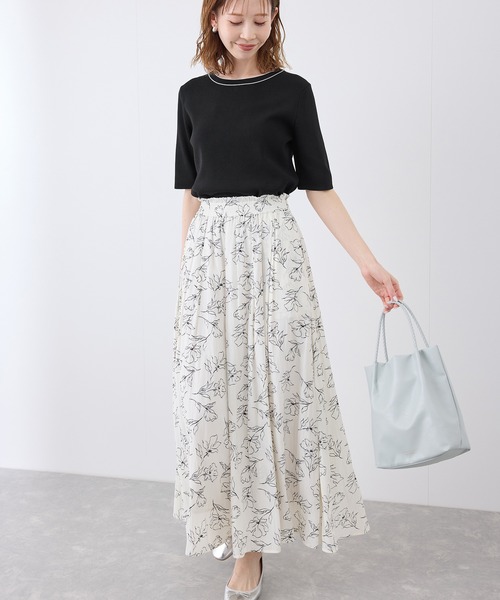 ROPE' PICNIC（ロペピクニック）の「【UVカット・接触冷感・イージーケア】八方映えニット ハーフスリーブサマーニット/新色追加（ニット/セーター・レディース・カーキ/ホワイト系その他6/ホワイト系その他5/オフホワイト/ブラック系その他2/ピンク系その他2/グリーン系その他/ベージュ/ブラウン/サックスブルー/レッド/ブラック・38）」の15枚目の写真