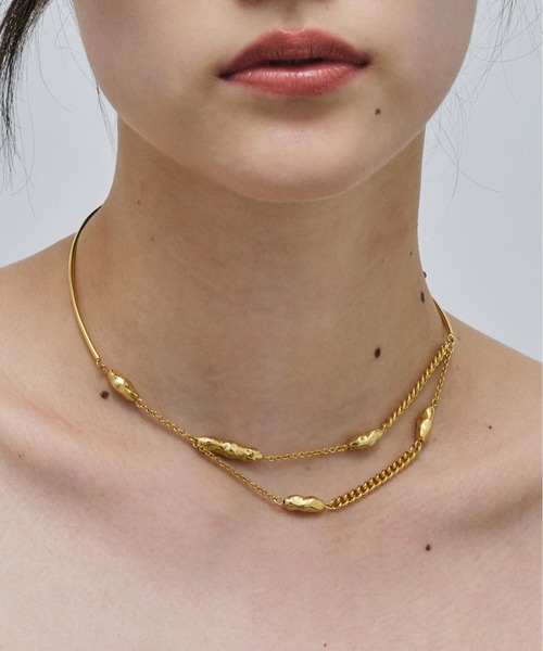 loni（ロニ）の「Nuance Stone Choker（チョーカー・レディース・ゴールド/シルバー・FREE）」の2枚目の写真