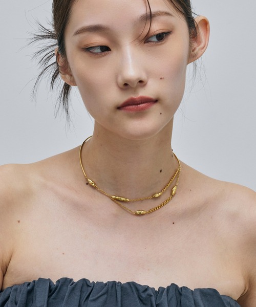 loni（ロニ）の「Nuance Stone Choker（チョーカー・レディース・ゴールド/シルバー・FREE）」の4枚目の写真