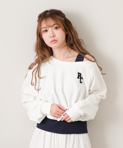 RAY CASSIN（レイカズン）の「ワンショルワッペンスウェットタンクセット（スウェット・レディース・レッド系その他2/ホワイト系その他2/ネイビー・FREE）」の2枚目の写真