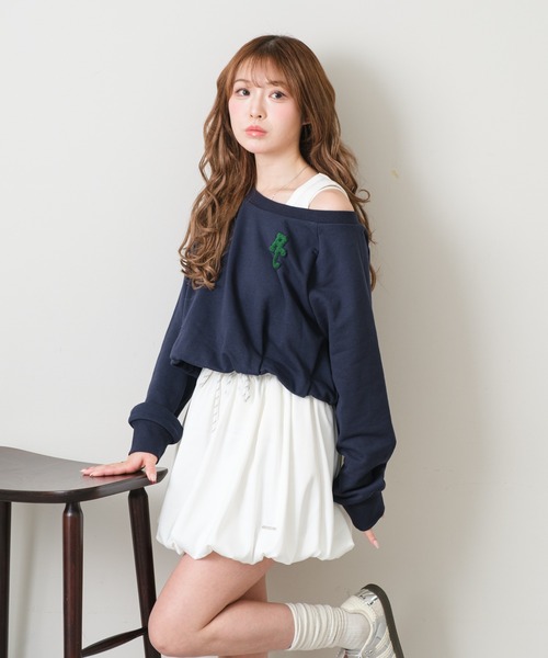 RAY CASSIN（レイカズン）の「ワンショルワッペンスウェットタンクセット（スウェット・レディース・レッド系その他2/ホワイト系その他2/ネイビー・FREE）」の17枚目の写真