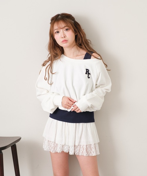 RAY CASSIN（レイカズン）の「ワンショルワッペンスウェットタンクセット（スウェット・レディース・レッド系その他2/ホワイト系その他2/ネイビー・FREE）」の21枚目の写真