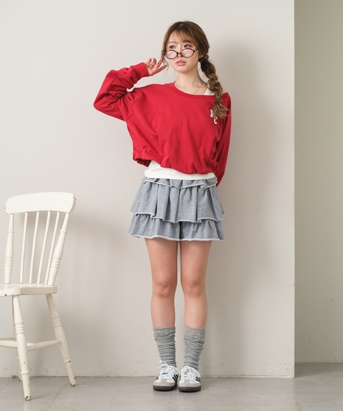 RAY CASSIN（レイカズン）の「ワンショルワッペンスウェットタンクセット（スウェット・レディース・レッド系その他2/ホワイト系その他2/ネイビー・FREE）」の18枚目の写真