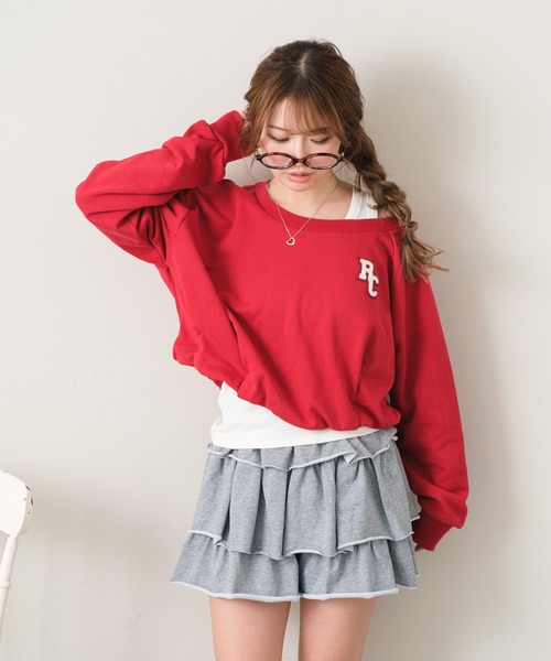 RAY CASSIN（レイカズン）の「ワンショルワッペンスウェットタンクセット（スウェット・レディース・レッド系その他2/ホワイト系その他2/ネイビー・FREE）」の19枚目の写真