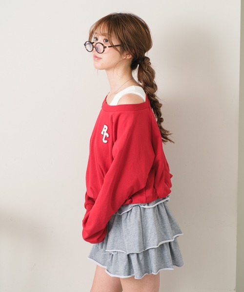 RAY CASSIN（レイカズン）の「ワンショルワッペンスウェットタンクセット（スウェット・レディース・レッド系その他2/ホワイト系その他2/ネイビー・FREE）」の8枚目の写真