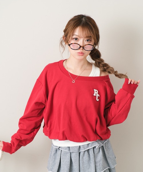 RAY CASSIN（レイカズン）の「ワンショルワッペンスウェットタンクセット（スウェット・レディース・レッド系その他2/ホワイト系その他2/ネイビー・FREE）」の10枚目の写真