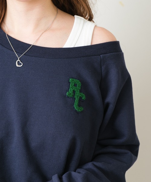 RAY CASSIN（レイカズン）の「ワンショルワッペンスウェットタンクセット（スウェット・レディース・レッド系その他2/ホワイト系その他2/ネイビー・FREE）」の4枚目の写真