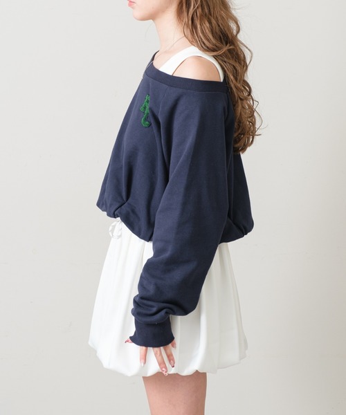 RAY CASSIN（レイカズン）の「ワンショルワッペンスウェットタンクセット（スウェット・レディース・レッド系その他2/ホワイト系その他2/ネイビー・FREE）」の12枚目の写真