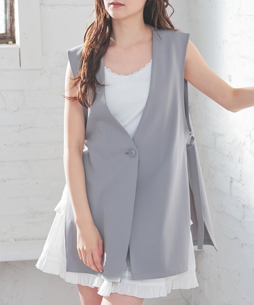 Honeys(ハニーズ)の「【ハニさら・接触冷感・抗菌防臭】脇ベルトベスト(ベスト・レディース・ベージュ/ブラック/杢グレー・L/LL/M/S/3L)」の10枚目の写真