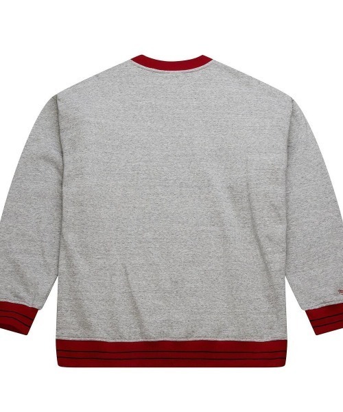 Mitchell&Ness(ミッチェル&ネス)の「Mitchell & Ness NBA FULL FIELD SATIN FLEECE CREW VINTAGE LOGO(ミッチェル&ネス NBA フルフィールド サテン フリース クルー ヴィンテージロゴ)(スウェット・メンズ・グレー系1/グレー系2・LARGE/MEDIUM/X-LARGE)」の3枚目の写真