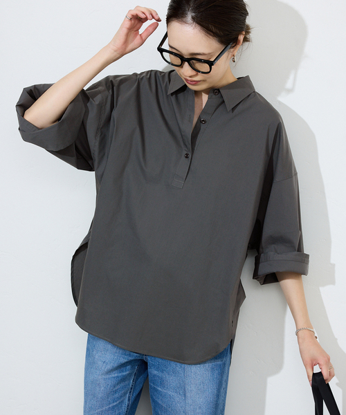 未使用 24AW SLOBE IENA スローブイエナ コールシャツ オーバーサイズF グレー  レディース 古着 中古 SLOBE IENA 未使用 24AW スローブイエナ コールシャツ オーバー