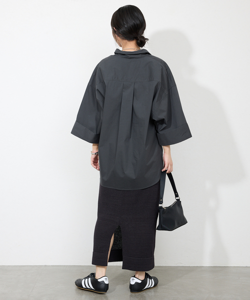 イエナIENAコットン100%ゆったりビッグシルエットスキッパープルオーバー cotton silk crew プルオーバー（ニット／セーター）｜VERMEIL
