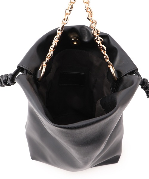 VIS（ビス）の「チェーンハンドル2WAY巾着バッグ（ハンドバッグ・レディース・ブラック/オフホワイト/イエロー系その他2・FREE）」の18枚目の写真