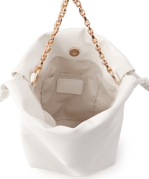 VIS（ビス）の「チェーンハンドル2WAY巾着バッグ（ハンドバッグ・レディース・ブラック/オフホワイト/イエロー系その他2・FREE）」の19枚目の写真