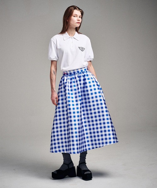 VOLUME MAXI SKIRT MICADO GINGHAM PLAID（スカート）｜Mardi