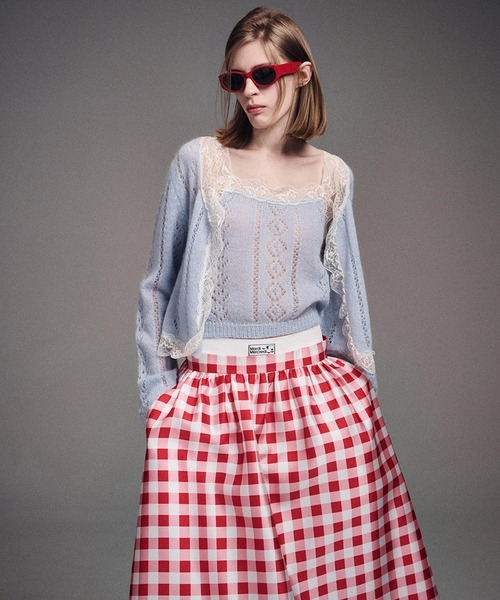 VOLUME MAXI SKIRT MICADO GINGHAM PLAID / ボリューム マキシ