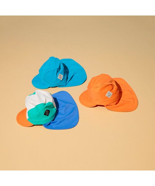 BREEZE(ブリーズ)の「【UVカット】日よけ付きスイムキャップ(スイムグッズ・キッズ・ターコイズブルー/オレンジ/レインボー・50/56)」の5枚目の写真