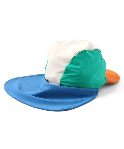 BREEZE(ブリーズ)の「【UVカット】日よけ付きスイムキャップ(スイムグッズ・キッズ・ターコイズブルー/オレンジ/レインボー・50/56)」の13枚目の写真