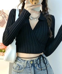 カシュクールニット ショート丈