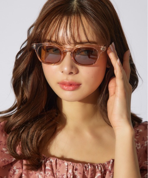 rienda（リエンダ）の「ベーシックウェリントンアイウェア 眼鏡 サングラス（メガネ・レディース・クリア/ブラック/ベージュ・FREE）」の2枚目の写真