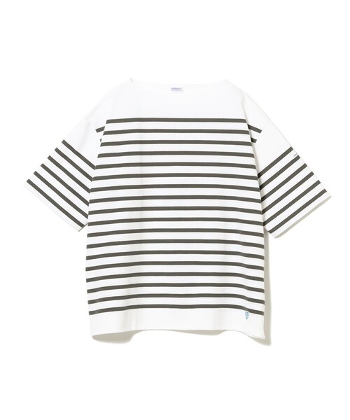 ORCIVAL(オーシバル)の「ORCIVAL / ボートネック ショートスリーブ プルオーバー(Tシャツ/カットソー・メンズ・サックスブルー/ライトグレー/ブルー・3/4)」の4枚目の写真
