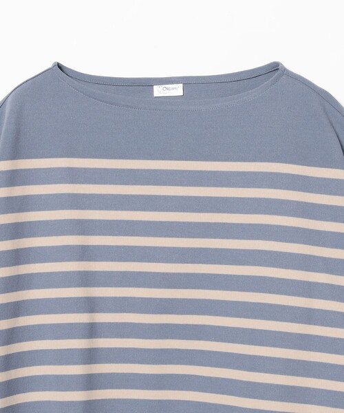 ORCIVAL(オーシバル)の「ORCIVAL / ボートネック ショートスリーブ プルオーバー(Tシャツ/カットソー・メンズ・サックスブルー/ライトグレー/ブルー・3/4)」の8枚目の写真