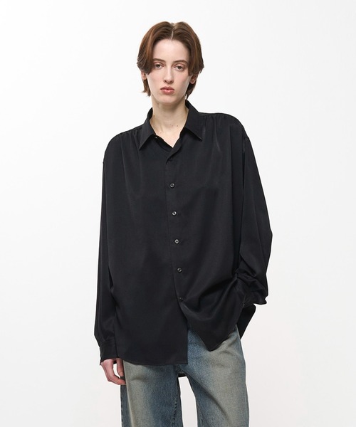 Juha（ユハ）の「HUSH GATHER L/S SHIRT（シャツ/ブラウス・メンズ・ホワイト/ボルドー/ブラック・3/4）」の2枚目の写真