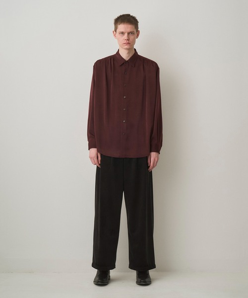 Juha（ユハ）の「HUSH GATHER L/S SHIRT（シャツ/ブラウス・メンズ・ホワイト/ボルドー/ブラック・3/4）」の13枚目の写真