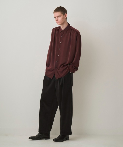 Juha（ユハ）の「HUSH GATHER L/S SHIRT（シャツ/ブラウス・メンズ・ホワイト/ボルドー/ブラック・3/4）」の12枚目の写真