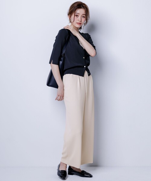 ANY SIS(エニィスィス)の「【接触冷感・UVカット・洗える】ハーフスリーブ カーディガン(カーディガン/ボレロ・レディース・ホワイト系/スカイブルー系9/ライトイエロー系/ネイビー系・4)」の18枚目の写真