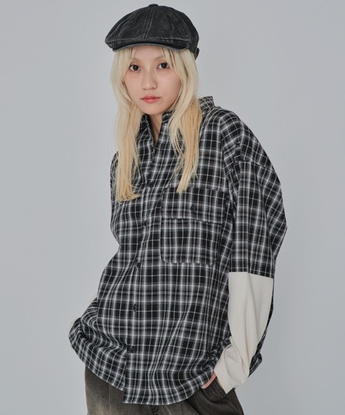 WEGO(ウィゴー)の「WEGO/チェックレイヤードロングスリーブシャツ(シャツ/ブラウス・メンズ・ブラック系その他2/レッド系その他2・MEDIUM/LARGE)」の21枚目の写真