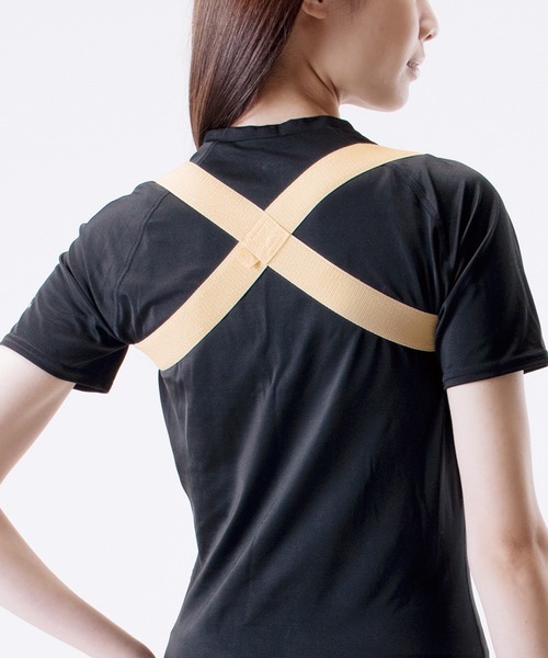 CALIFORNIA OUTFITTERS（カリフォルニア アウトフィッターズ）の「3B26 簡単装着 肩甲骨引き締め 男女兼用 薄型姿勢ベルト（インナーウェア/肌着・レディース・ブラック/ベージュ・ONESIZE）」の3枚目の写真