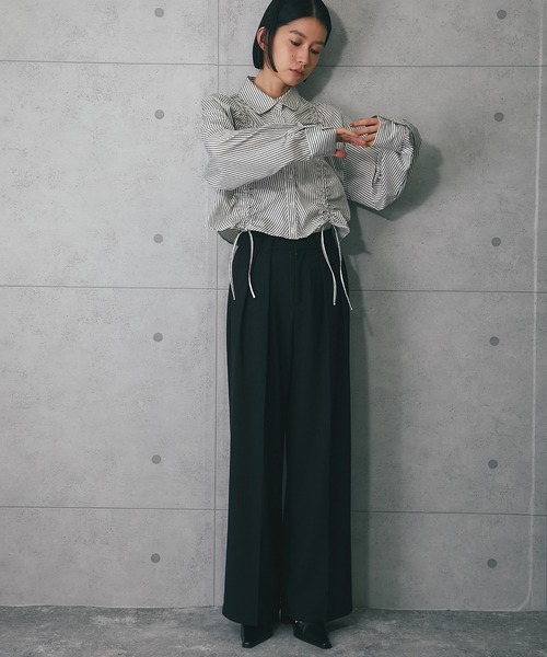 ANOTHER S(アナザーエス)の「ベルト付きスラックス(スラックス・レディース・ブラック/アイボリー・S/M/L)」の7枚目の写真