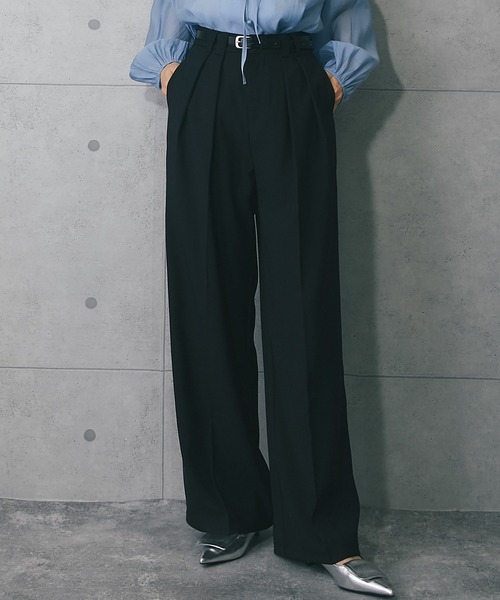 ANOTHER S(アナザーエス)の「ベルト付きスラックス(スラックス・レディース・ブラック/アイボリー・S/M/L)」の8枚目の写真