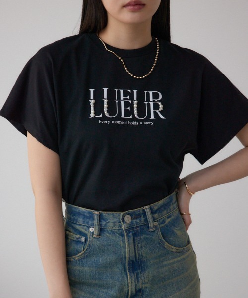 AZUL by moussy(アズールバイマウジー)の「ジュエリーアソートプリントTシャツ(Tシャツ/カットソー・レディース・ブラック/ライトピンク/ホワイト・FREE)」の3枚目の写真