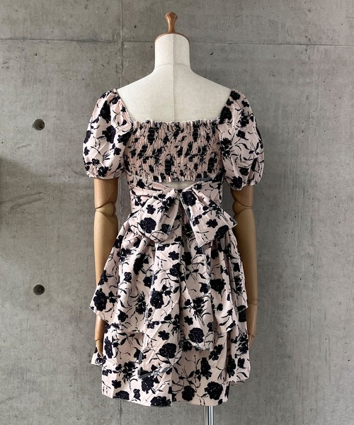 meJane（ミージェーン）の「ボタニカル柄バックオープンリボン ミニワンピース（ワンピース・レディース・クリーム・M/L）」の13枚目の写真