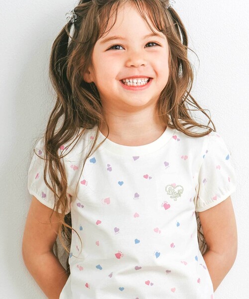 SLAP SLIP（スラップスリップ）の「【スララク/防汚加工/オーガニックコットン】ときめき女の子半袖Tシャツ(80~130cm)（Tシャツ/カットソー・キッズ・パープル/ホワイト/ホワイト系その他2/ピンク/ブルー/グリーン系その他/ピンク系その他/ブルー系その他2・120cm/130cm/110cm/90cm/80ｃｍ/100cm）」の3枚目の写真