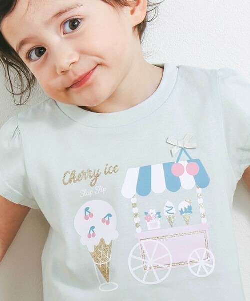 SLAP SLIP（スラップスリップ）の「【スララク/防汚加工/オーガニックコットン】ときめき女の子半袖Tシャツ(80~130cm)（Tシャツ/カットソー・キッズ・パープル/ホワイト/ホワイト系その他2/ピンク/ブルー/グリーン系その他/ピンク系その他/ブルー系その他2・120cm/130cm/110cm/90cm/80ｃｍ/100cm）」の19枚目の写真