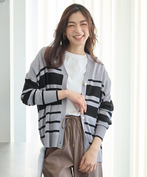 ANY（エニィ）の「クールタッチボクシーカーディガン（カーディガン/ボレロ・レディース・ネイビー系1/グレー系1・4）」の3枚目の写真