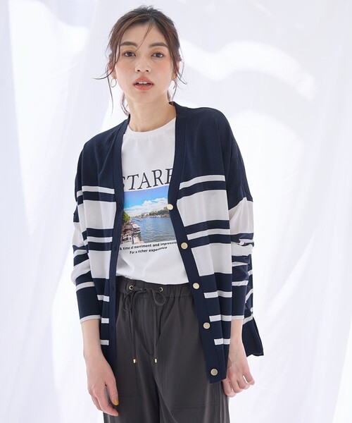 ANY（エニィ）の「クールタッチボクシーカーディガン（カーディガン/ボレロ・レディース・ネイビー系1/グレー系1・4）」の8枚目の写真