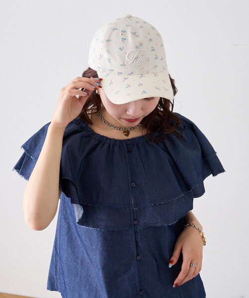 w closet（ダブルクローゼット）の「フラワーキャップ（キャップ・レディース・ピンク/アイボリー・FREE）」の8枚目の写真