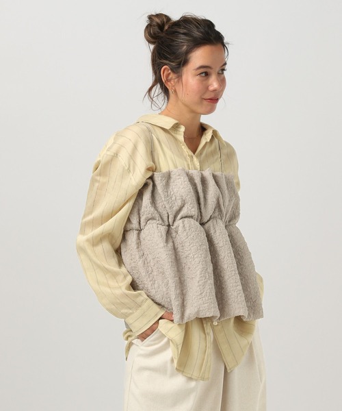 BAYFLOW（ベイフロー）の「フクレジャガードキャミビスチェ（キャミソール・レディース・ブラウン/グレイッシュベージュ/ブラック・FREE）」の3枚目の写真