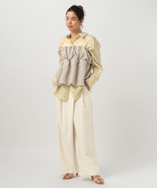 BAYFLOW（ベイフロー）の「フクレジャガードキャミビスチェ（キャミソール・レディース・ブラウン/グレイッシュベージュ/ブラック・FREE）」の15枚目の写真