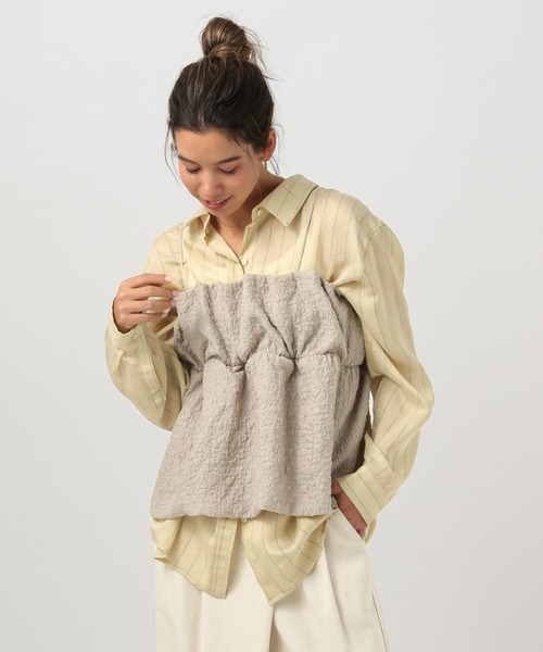 BAYFLOW（ベイフロー）の「フクレジャガードキャミビスチェ（キャミソール・レディース・ブラウン/グレイッシュベージュ/ブラック・FREE）」の16枚目の写真