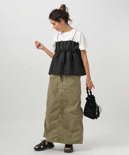 BAYFLOW（ベイフロー）の「フクレジャガードキャミビスチェ（キャミソール・レディース・ブラウン/グレイッシュベージュ/ブラック・FREE）」の18枚目の写真