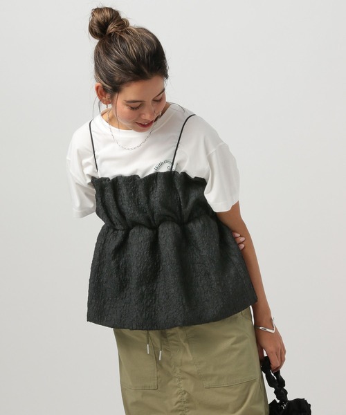 BAYFLOW（ベイフロー）の「フクレジャガードキャミビスチェ（キャミソール・レディース・ブラウン/グレイッシュベージュ/ブラック・FREE）」の19枚目の写真