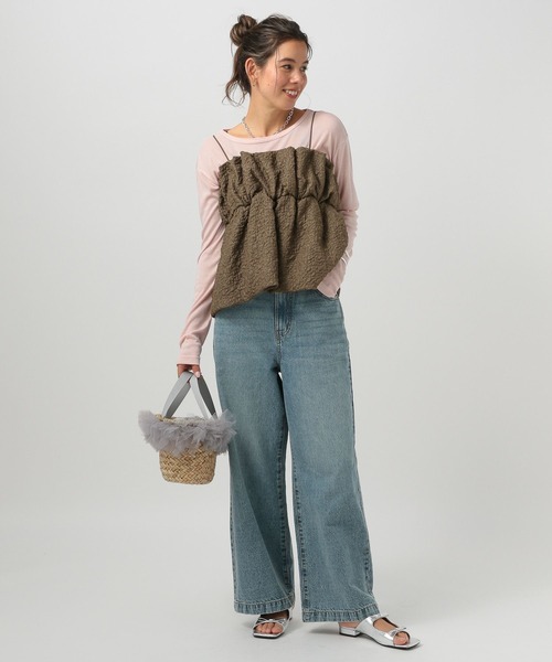 BAYFLOW（ベイフロー）の「フクレジャガードキャミビスチェ（キャミソール・レディース・ブラウン/グレイッシュベージュ/ブラック・FREE）」の21枚目の写真